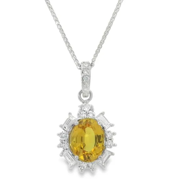 YELLOW SAPPHIRE AND DIAMOND NECKLACE Image 2 Van Adams Jewelers Snellville, GA