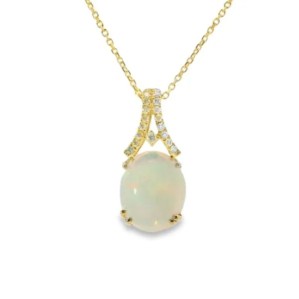 Opal and Diamond Necklace Image 2 Van Adams Jewelers Snellville, GA