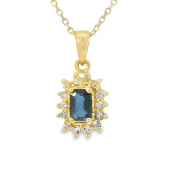 1/2 CT Sapphire and Diamond Necklace Image 2 Van Adams Jewelers Snellville, GA