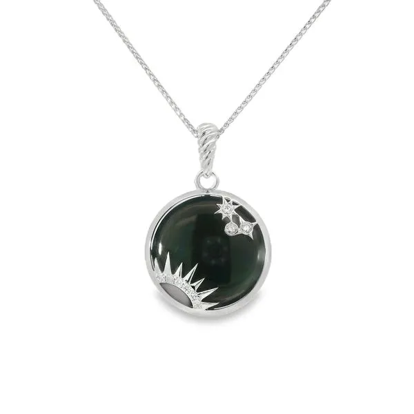 TEKTITE  AND DIAMONDS CIRCLE NECKLACE Van Adams Jewelers Snellville, GA