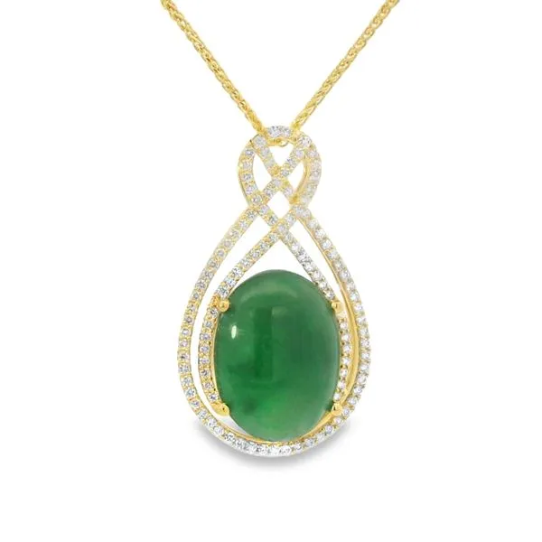 OVAL JADEITE AND DIAMONDS NECKLACE Van Adams Jewelers Snellville, GA
