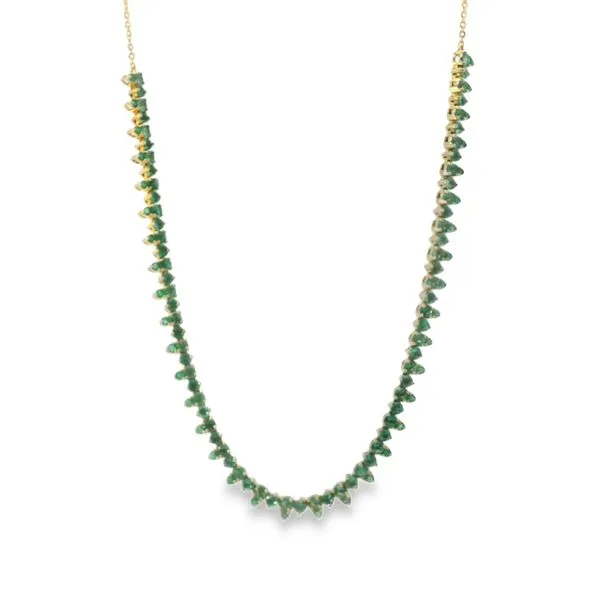 YELLOW 14 KARAT COLORED GEMSTONE NECKLACE WITH EMERALDS Image 2 Van Adams Jewelers Snellville, GA