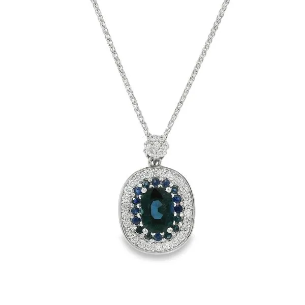 COLORED GEMSTONE NECKLACE WITH SAPPHIRES AN DIAMONDS Van Adams Jewelers Snellville, GA