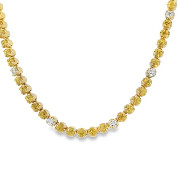5.30TW  YELLOW SAPPHIRES AND NATURAL DIAMONDS NECKLACE Image 2 Van Adams Jewelers Snellville, GA