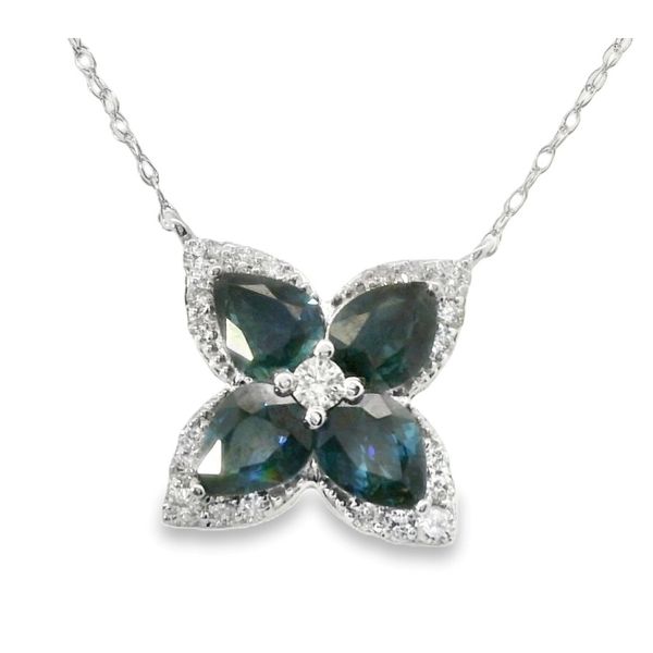 Sapphire and Diamond Floral Necklace Van Adams Jewelers Snellville, GA