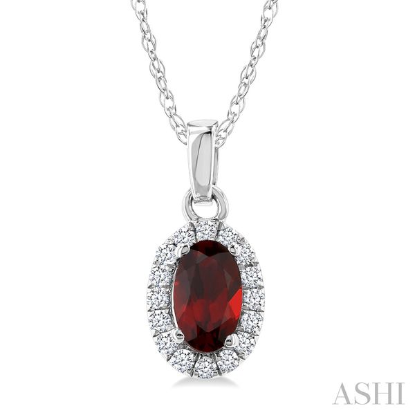 Oval Shape Gemstone & Halo Diamond Pendant Van Adams Jewelers Snellville, GA