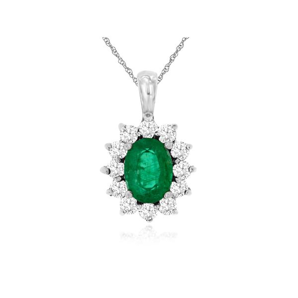 Emerald and Diamond Classic Necklace Van Adams Jewelers Snellville, GA