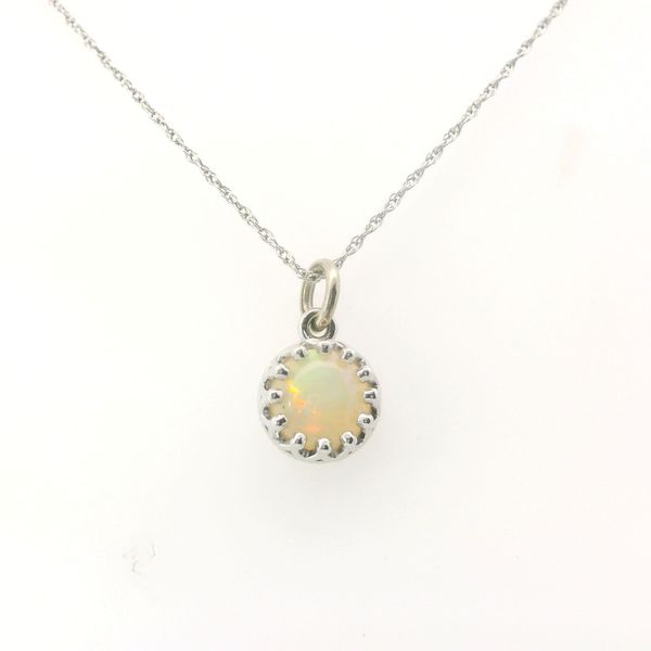 5/8 CT Opal Necklace in 14K White Gold Van Adams Jewelers Snellville, GA