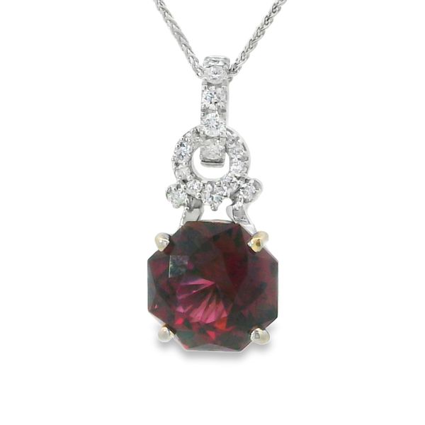 Rhodolite Garnet and Diamond Necklace Image 2 Van Adams Jewelers Snellville, GA