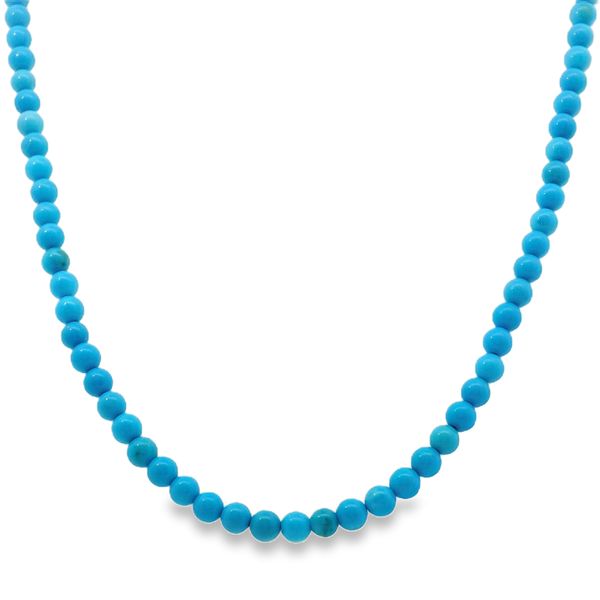 14K Yellow Gold Turquoise Beaded Necklace Van Adams Jewelers Snellville, GA