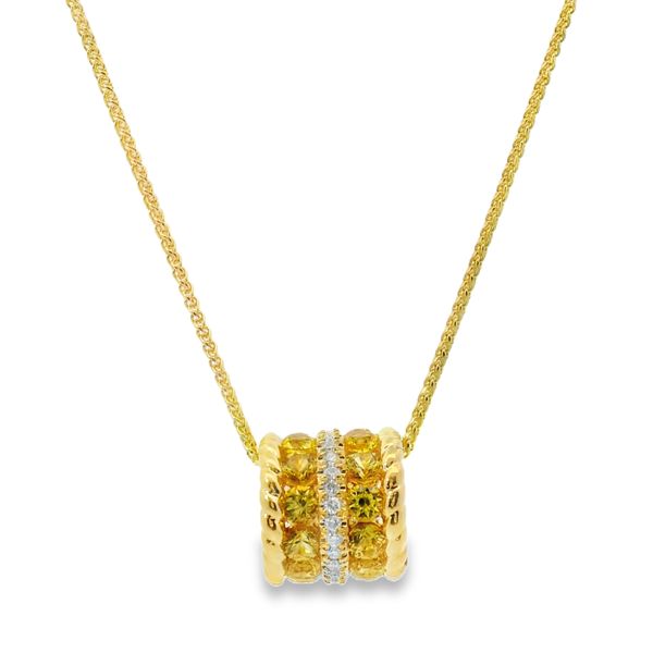 Yellow Sapphire and Diamond Necklace Van Adams Jewelers Snellville, GA