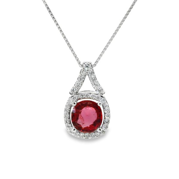 Pink Spinel Cushion Cut Necklace Van Adams Jewelers Snellville, GA
