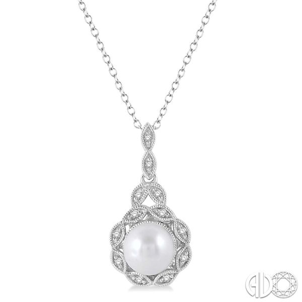 Silver Pearl and Diamond Pendant Van Adams Jewelers Snellville, GA