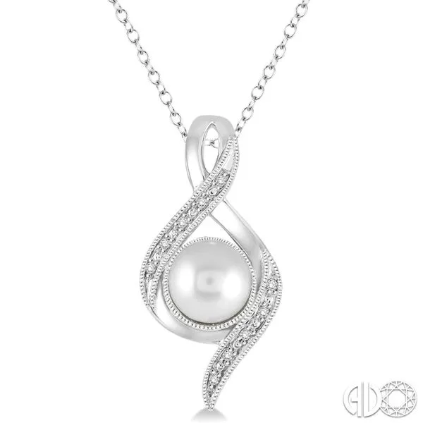 Silver and Pearl Diamond Pendant Van Adams Jewelers Snellville, GA