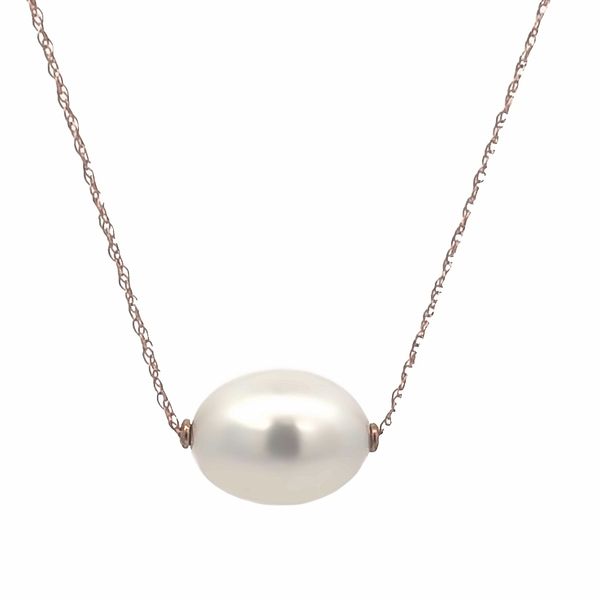 10K Rose Gold Freshwater Pearl Necklace, 18 Inches Van Adams Jewelers Snellville, GA