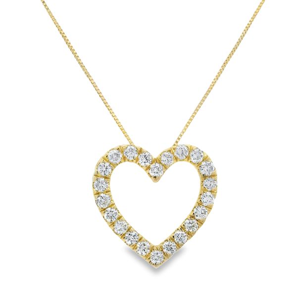 14K Yellow Gold Lab Grown Diamond Heart Necklace Van Adams Jewelers Snellville, GA