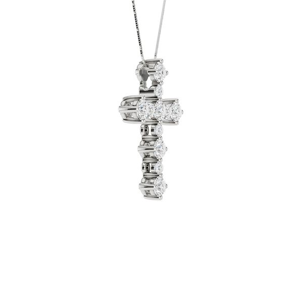 14KT Lab- Grown Cross Pendant Image 2 Van Adams Jewelers Snellville, GA