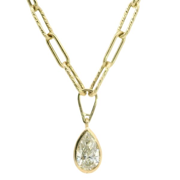 4 CT Pear Shape Diamond Necklace Van Adams Jewelers Snellville, GA