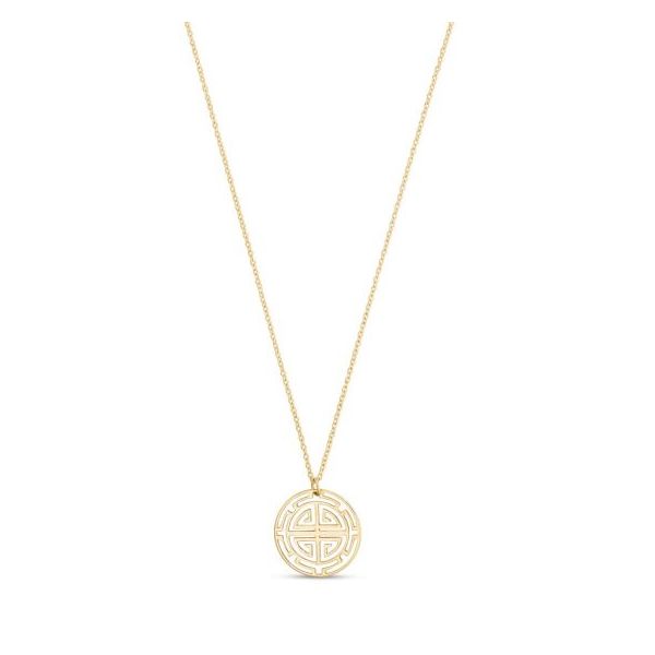 14K Yellow Gold Longevity Medallion Necklace Van Adams Jewelers Snellville, GA