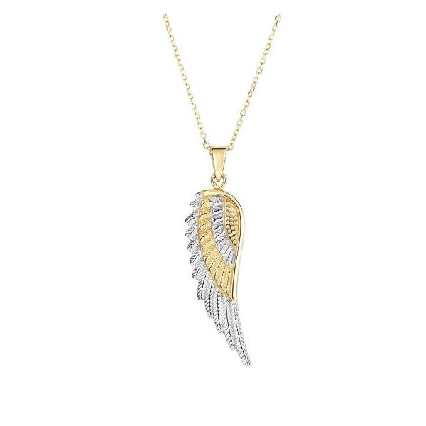 14K Two-tone Gold Angel Wing Necklace Van Adams Jewelers Snellville, GA