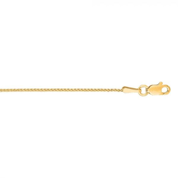 14K GOLD 1MM DIAMOND CUT ROUND WHEAT CHAIN Van Adams Jewelers Snellville, GA