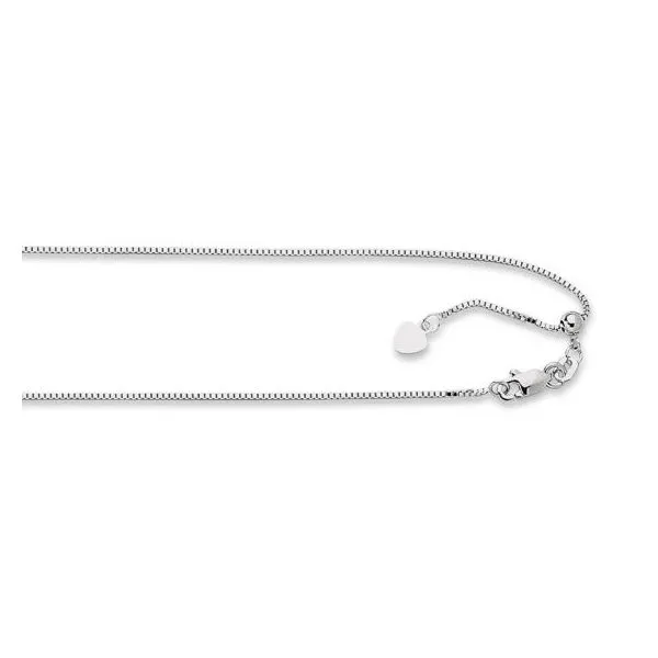 14K White Gold Adjustable Box Chain Van Adams Jewelers Snellville, GA