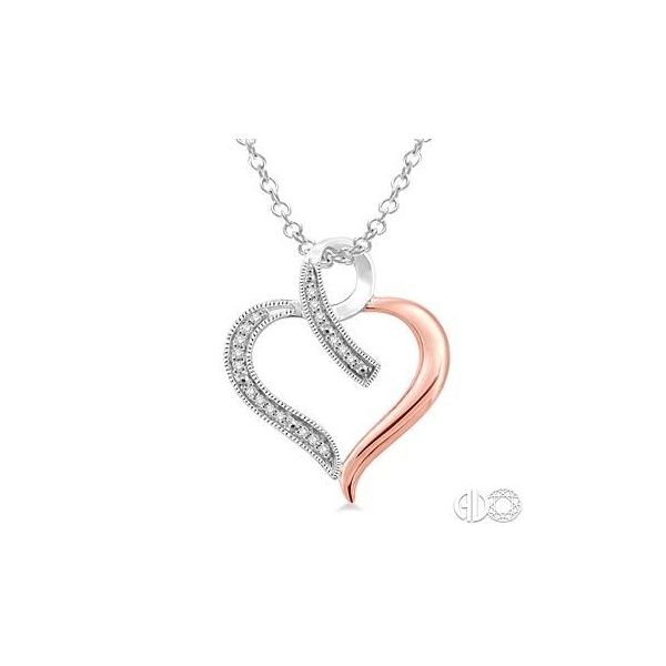 Silver and Rose Heart Pendant Van Adams Jewelers Snellville, GA