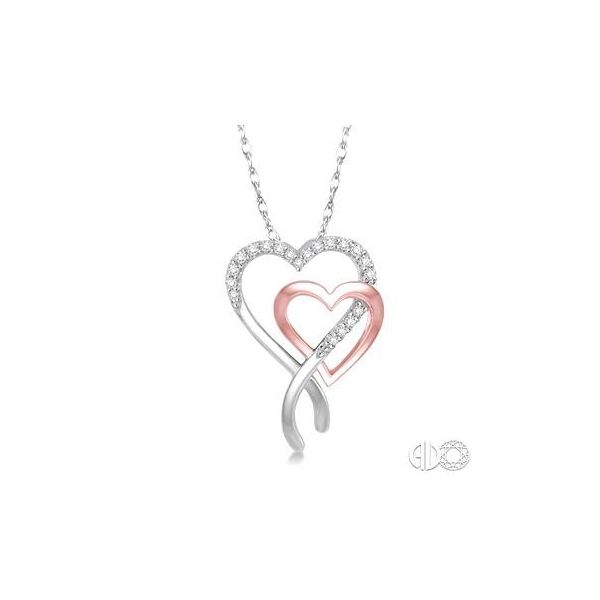 Double Heart Shape Diamond Pendant Van Adams Jewelers Snellville, GA