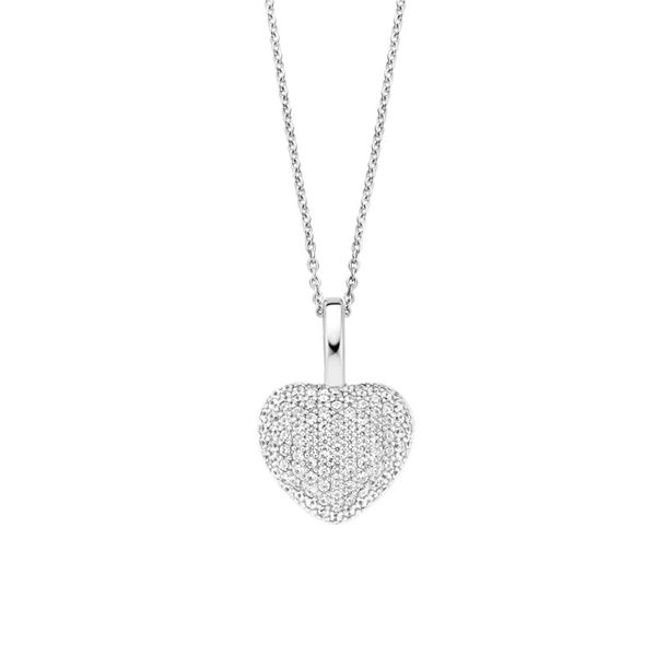 Sterling Silver heart pendant with pave crystals Van Adams Jewelers Snellville, GA