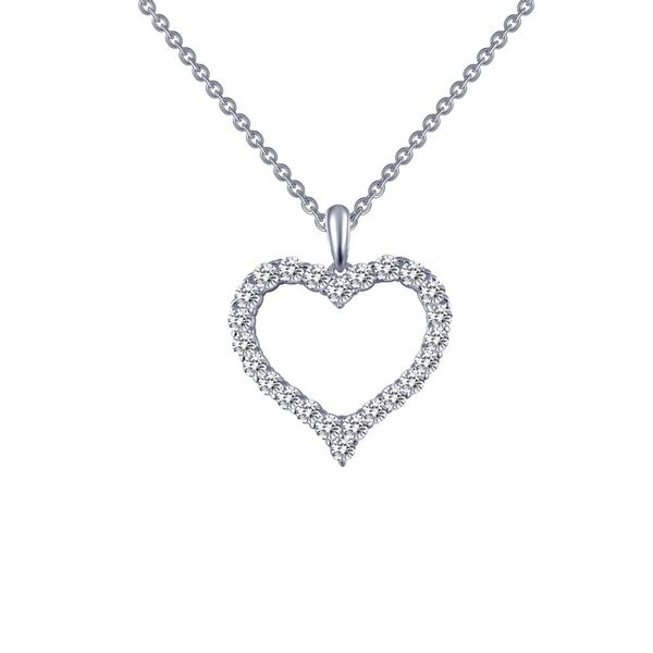 Silver heart necklace with simulated diamonds Van Adams Jewelers Snellville, GA