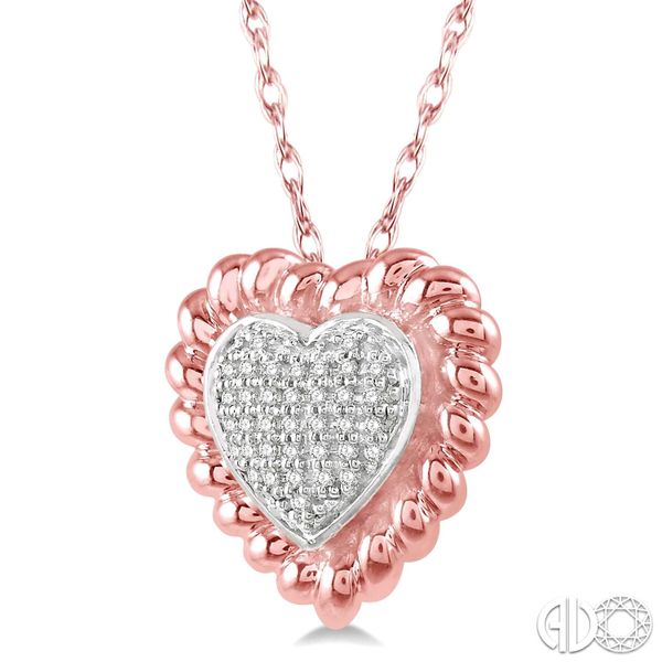 10K Diamond Heart Shaped Pendant Image 3 Van Adams Jewelers Snellville, GA