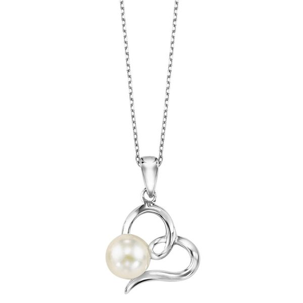 Silver Heart Necklace with a Pearl Van Adams Jewelers Snellville, GA