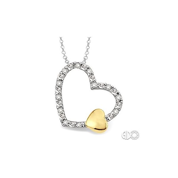Silver Heart Shape Diamond Pendant Van Adams Jewelers Snellville, GA