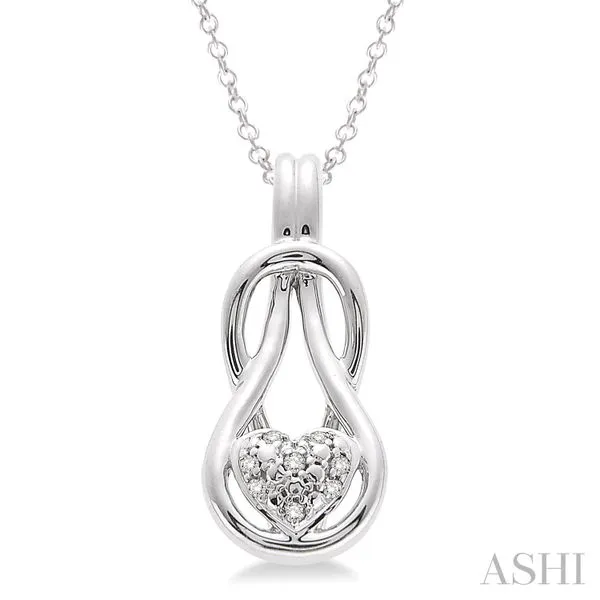 Silver Infinity Heart Shape Diamond Pendant Van Adams Jewelers Snellville, GA