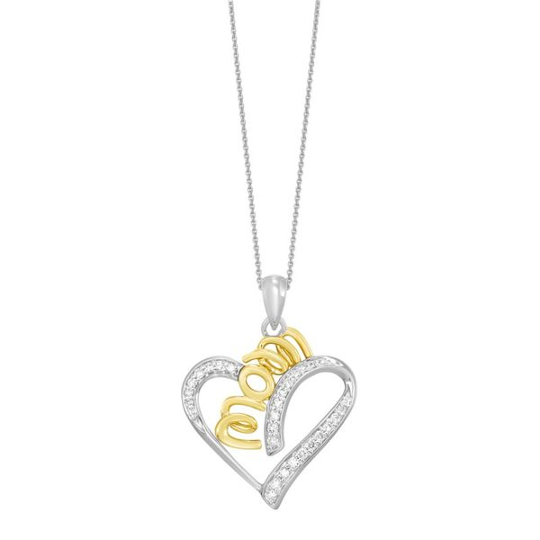 Gold and Silver Mom Heart Necklace Van Adams Jewelers Snellville, GA