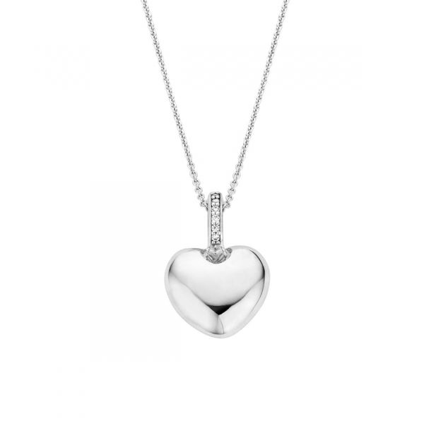 Sterling Silver Diamond Heart Shaped Pendant Van Adams Jewelers Snellville, GA