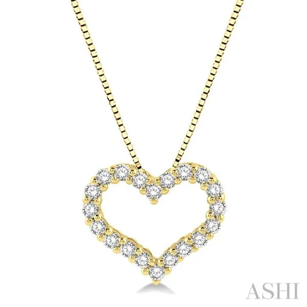 Yellow Gold Diamond Heart Necklace Van Adams Jewelers Snellville, GA