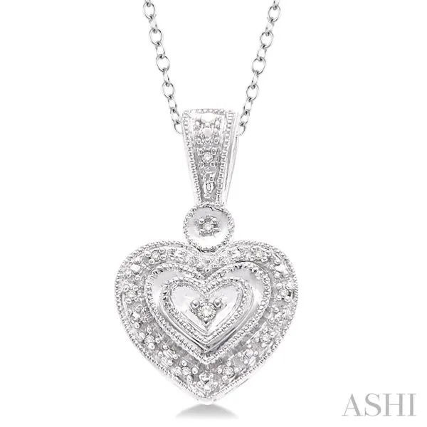 Silver Heart Shape Diamond Pendant Van Adams Jewelers Snellville, GA