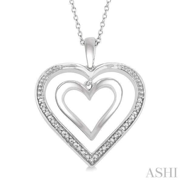 Silver Diamond Twin Heart Pendant Van Adams Jewelers Snellville, GA