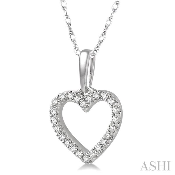 Heart Shape Petite Diamond Fashion Pendant Image 2 Van Adams Jewelers Snellville, GA