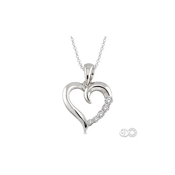 Sterling Diamond Heart Shaped Pendant Van Adams Jewelers Snellville, GA