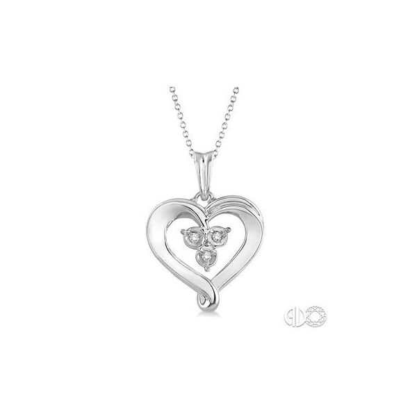 Sterling Diamond Heart Shaped Pendant Van Adams Jewelers Snellville, GA