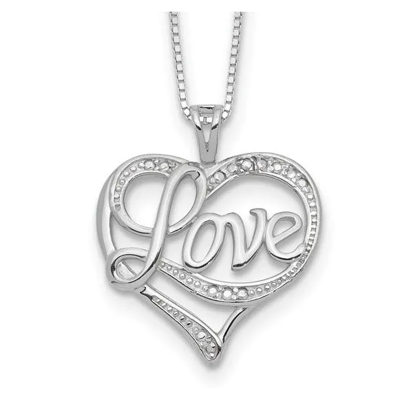 Sterling Silver Diamond Heart Necklace Van Adams Jewelers Snellville, GA
