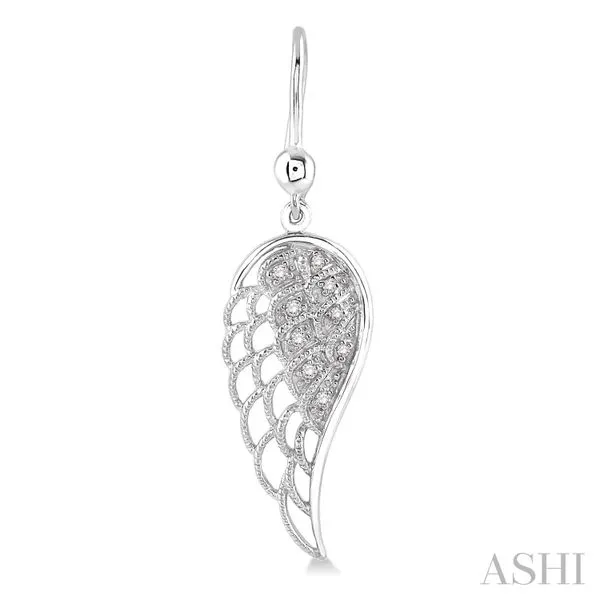 Silver Angel Wing Diamond Earrings Image 2 Van Adams Jewelers Snellville, GA