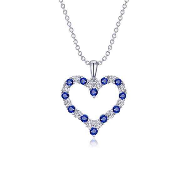 Fancy Lab-Grown Sapphire Heart Pendant Necklace Van Adams Jewelers Snellville, GA