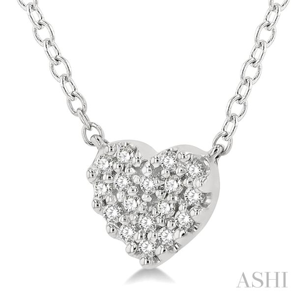 Heart Shape Petite Diamond Fashion Pendant Image 2 Van Adams Jewelers Snellville, GA