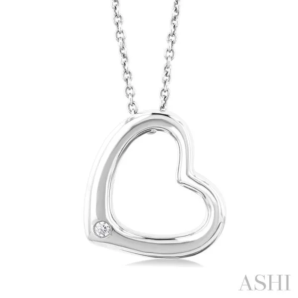 Silver Heart Shape Diamond Fashion Pendant Van Adams Jewelers Snellville, GA