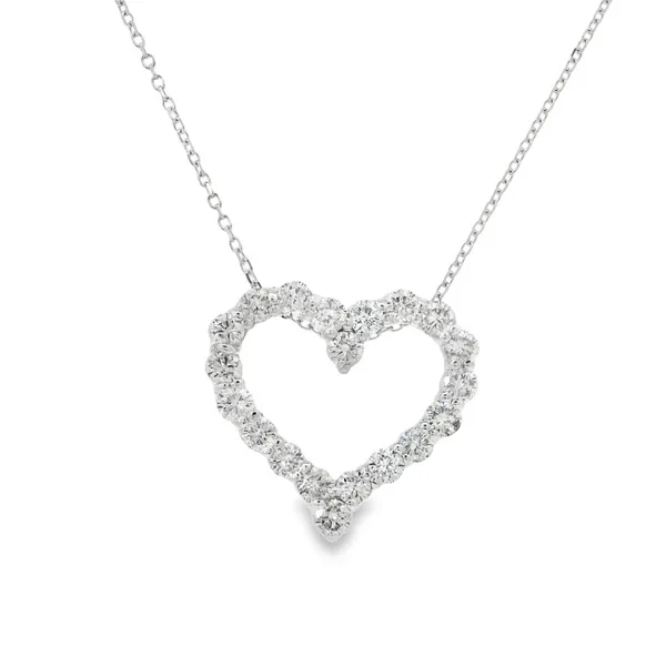 14KT WHITE GOLD DIAMOND HEART NECKLACE Van Adams Jewelers Snellville, GA