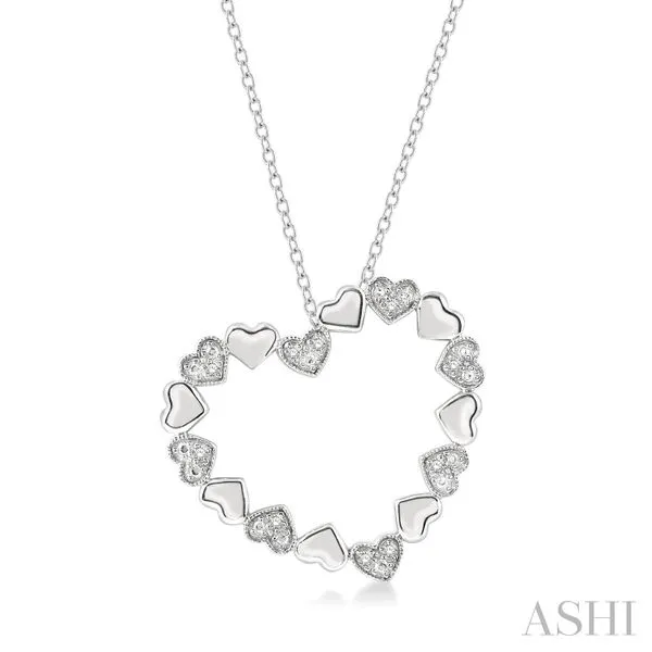 Silver Heart Shape Diamond Pendant Van Adams Jewelers Snellville, GA