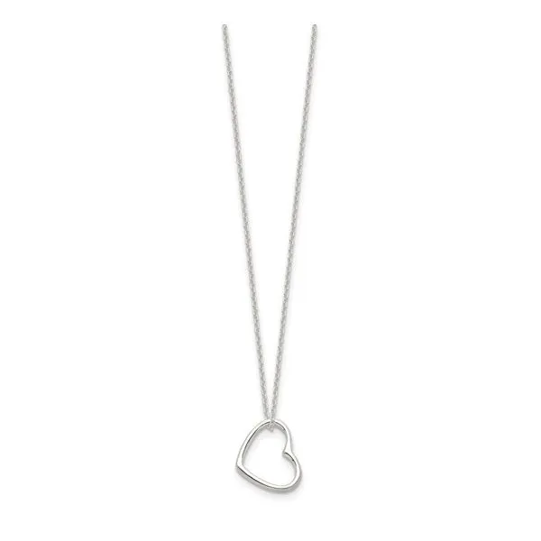 Sterling Silver Heart 14 IN with 2 In EXT Necklace Image 2 Van Adams Jewelers Snellville, GA